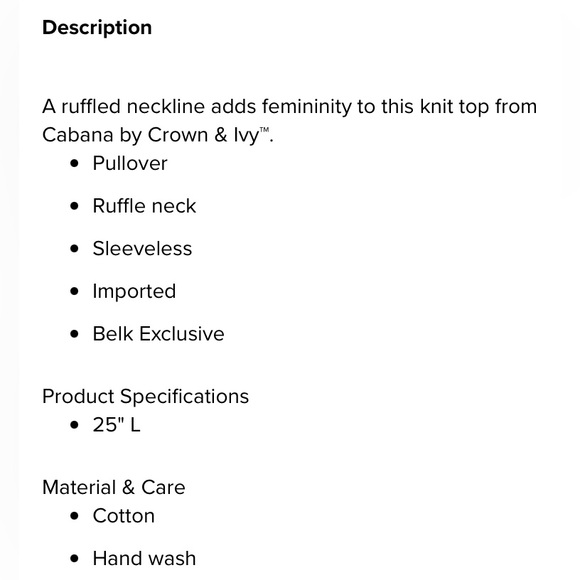 NWT Crown & Ivy Blue and White Ruffle Neck Top - Picture 4 of 8